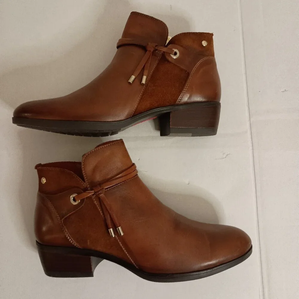 Pikolinos Daroca Tassel Ankle Boots Cuero Brown Women’s Size 38 (7.5 to 8) - Picture 5 of 15